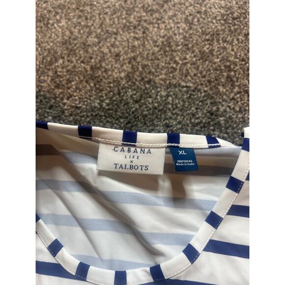 CABANA LIFE® STRIPED SHORT SLEEVE TUNIC COVER-UP size xl - Picture 3 of 3